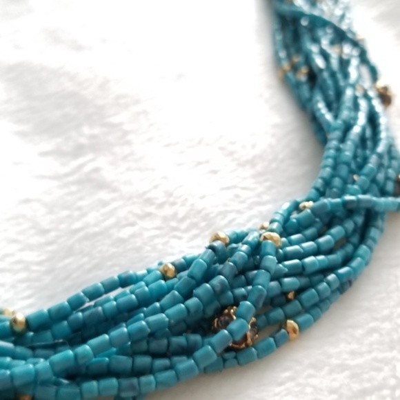 Stella & Dot | Turquoise & Gold Retired Calliah Statement Necklace Toggl… - Picture 7 of 8